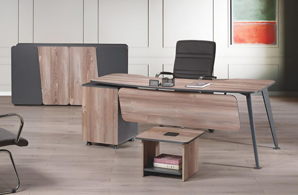 Complete e Study room furniture Desk 3pcs Wood Brown Office furniture