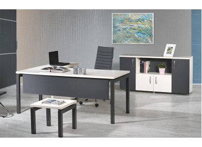 Office furniture gray set 3-piece corner office table Complete Office Wardrobe Wood Group