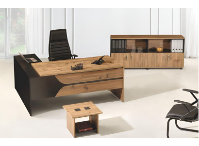 Office furniture Brown Set 3-piece corner office table Complete Office Wardrobe Wood Group