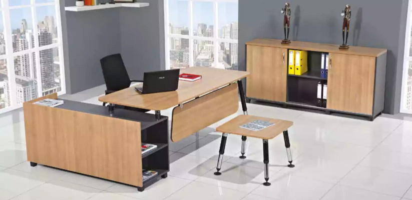 Table Wooden Furniture Office Set Study room furniture Corner desk Cabinets 3 pcs