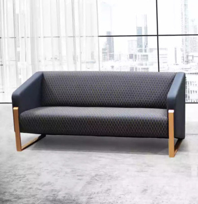 Black Complete e Sofa set Office furniture Textile Seater Three-seater Armchair