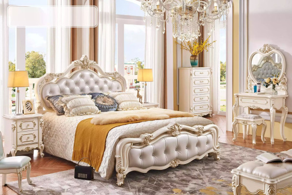 Classic r Dressing table Stool Designer Wooden Furniture Set Bedroom 2-piece