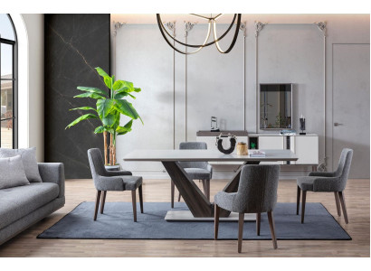 Luxury Dining room Set Dining table 4x Chairs + Sideboard with Mirror new Set