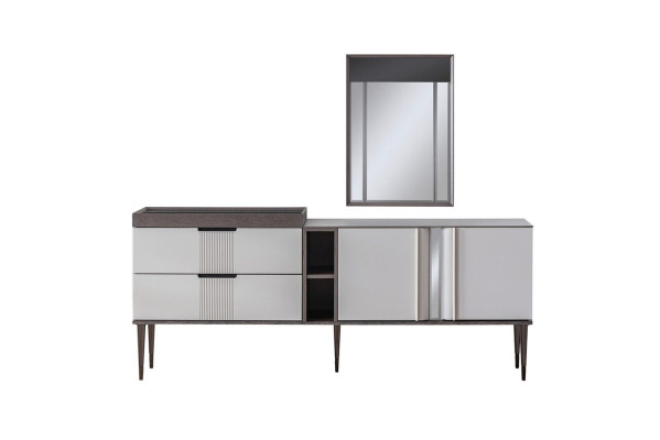 Luxury Dining room Set Dining table 4x Chairs + Sideboard with Mirror new Set