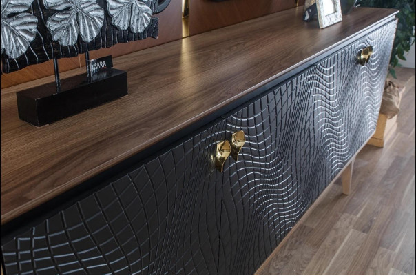Exclusive Dining room Set Consists of 3 pieces. Modern sideboard and 2x mirror