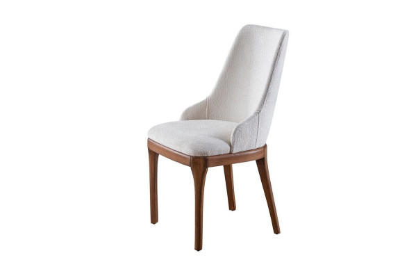 Exclusive White Chairs with Wood Brown Feet Design Dining Room Novelty