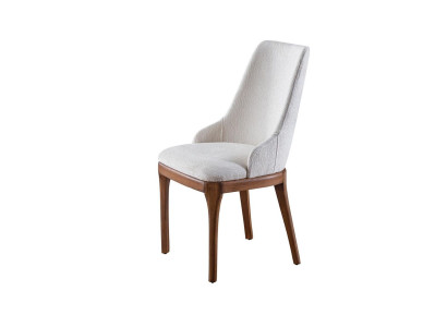 Exclusive White Chairs with Wood Brown Feet Design Dining Room Novelty