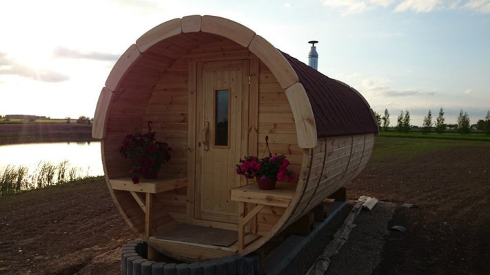 Sauna sauna barrel outdoor garden sauna 590 x Ø 2.27 m sauna barrel kit