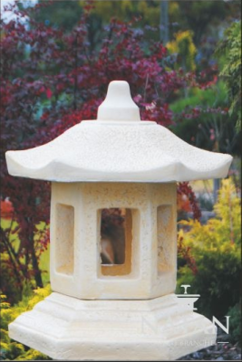 Outdoor lamp patio stone sculpture light fixture lighting lantern garden
