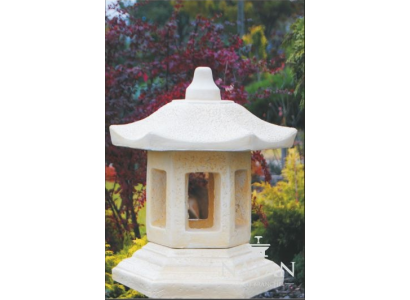 Outdoor lamp patio stone sculpture light fixture lighting lantern garden