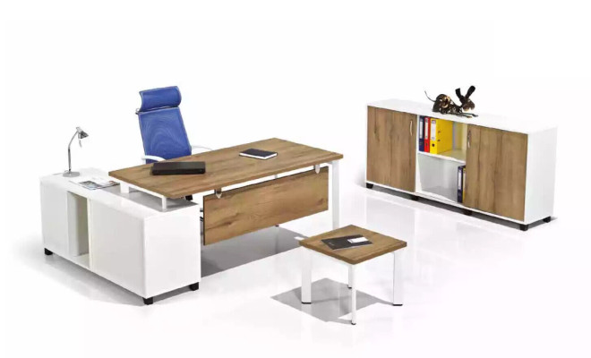 Luxury White Study room Furniture Office Furnishings Suite Set new 3pcs