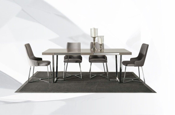 Dining set Dining room Group Dining corner Dining table Chairs 10pcs Wood Gray