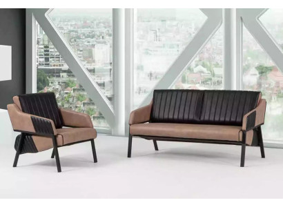 Designer Beige Sofa set Two-seater Armchair Couch Suite Upholstery 2+1