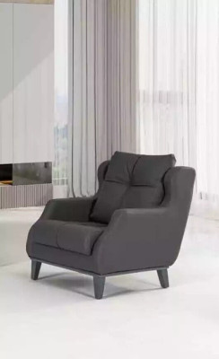 Study Armchair Style Modern Gray Upholstered Chair Designer Seat Furniture