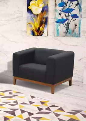 Study Black Armchair Luxury Seat Upholstery Fabric Textile Furniture 92x77x65