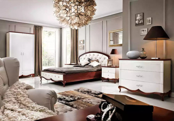 Bed Upholstery Design Luxury Double Hotel Beds Baroque Wood Furniture new