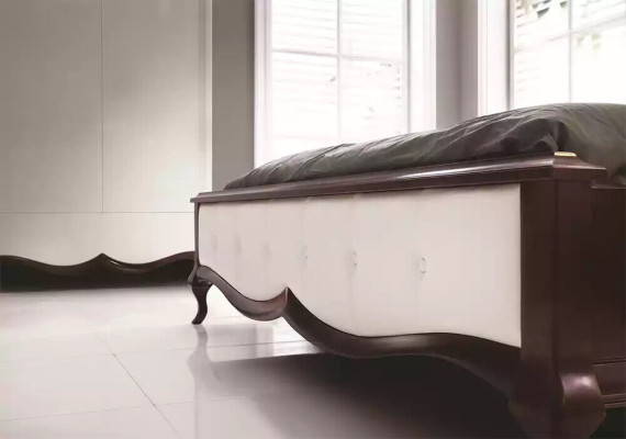 Bed Upholstery Design Luxury Double Hotel Beds Baroque Wood Furniture new
