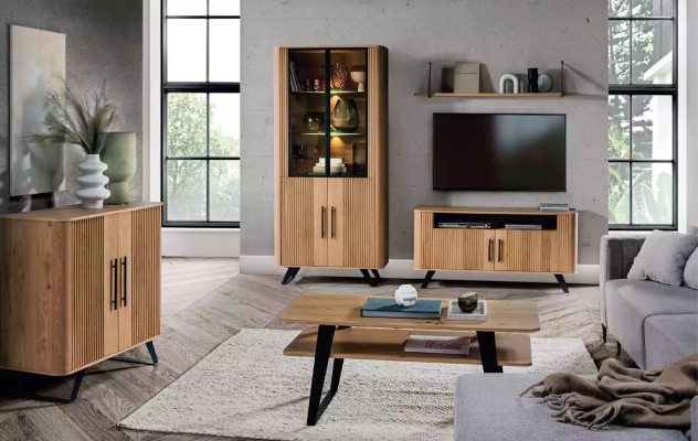 Display case Furniture Living room Wardrobe beige Glass showcase Cabinets new