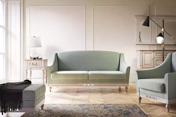 Sofa 2 Seater Sofas Design Luxury Textile Wood Upholstery Two-seater couchen