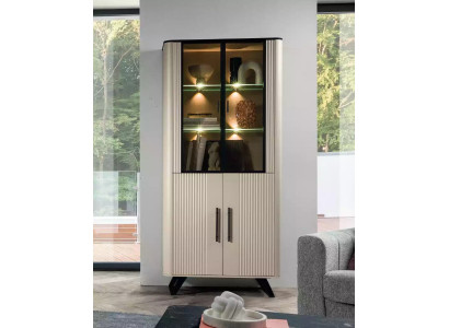 Display case Living room modern and luxurious beige glass cabinet Cabinets Wardrobe