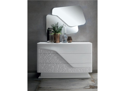 Modern Luxury Set of 2 Chest of drawers Mirror Chests of drawers Wood Console Sideboard Furniture
