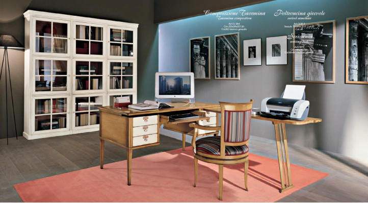 Office Armchair Chair with Armrest Armchair Wood Living room Italian Furniture Edel
