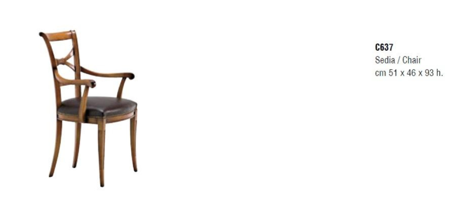 Dining room Chairs Wood Luxury Armchair Chair Brown Chairs Living room Furniture Italy