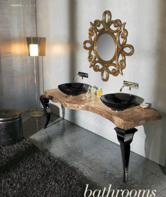 Round Washbasin Consoles Double Washbasin Bathroom Luxury Italy Furniture