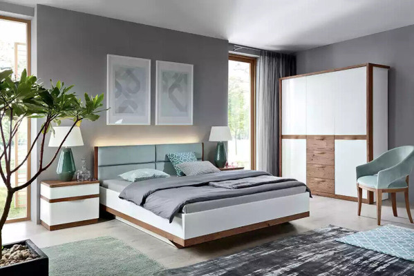Bed Modern Style Double Beds Luxury Design Bedroom Furniture Wooden bed