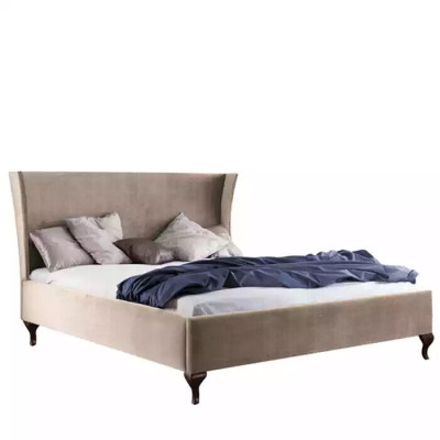 Bed Upholstery Design Luxury Double Hotel Beds Baroque Wood Furniture