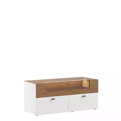 Wall unit TV stand White TV cabinet Lowboard Display case Wood Modern Living room