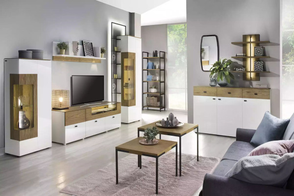 Design wall cabinet shelf wall shelves living room TV lowboard wood