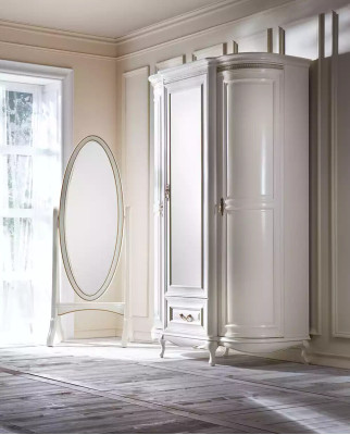 Living room floor mirror mirror wooden frame oval white standing mirror mirror