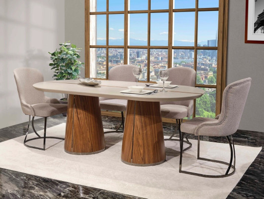 Luxurious Dining room Set Dining table 6x Chairs Sideboard Mirror 9 pcs