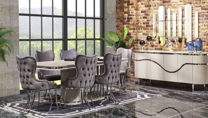 Design Dining room Group Table Chairs Wooden table Dining room Set 9 pieces.