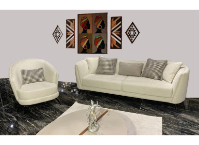 Modern Beige Sofa set 3+1 Seater Living room Furniture Luxury Set Sofa Couch