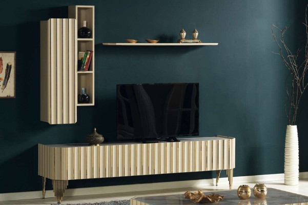 Modern Set 3 pcs Living room Furniture Designer TV Stand Shelf Wall Cabinet