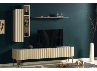 Modern Set 3 pcs Living room Furniture Designer TV Stand Shelf Wall Cabinet