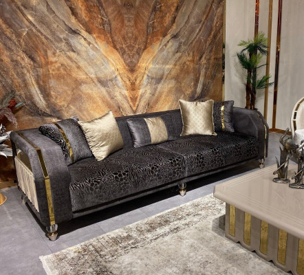Luxury Three Seater Luxury Shiny Velvet Sofa 3 Seater Living room Sofas Textile