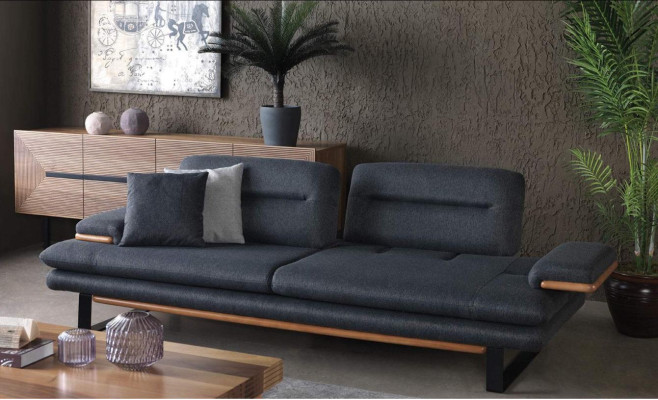 Modern living room set from 3 pieces. Sofa set 3+2+1 Seater Gray Couches
