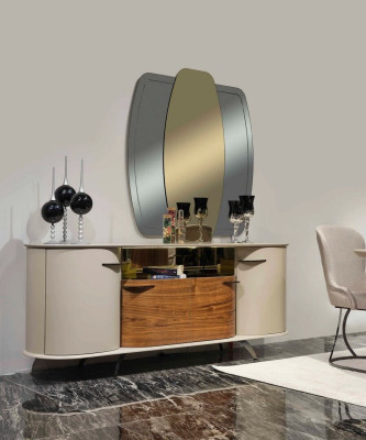 Sideboard Mirror Living room Designer Luxury Chests of drawers Modern White new