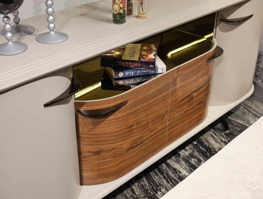Sideboard Mirror Living room Designer Luxury Chests of drawers Modern White new