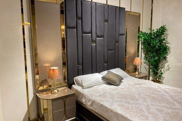 Bedroom Set Bed 2x Bedside tables luxurious 3-piece Complete Sets Beds