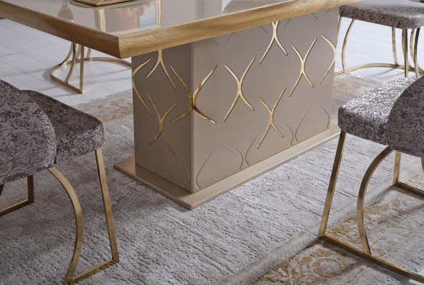 Luxury Dining room Set Dining table 4x Chairs Sideboard Mirror Dining set 7 pieces