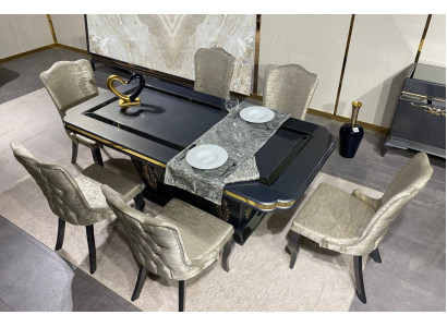 Dining room Set Ess Group Table 7pcs Complete Set Dining table 6 Chairs Suite