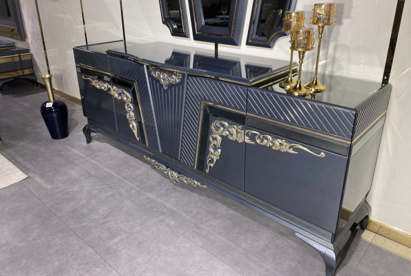 Sideboard Modern Chest of drawers Sideboard Wardrobe with 3 Mirror Storage Space Baroque