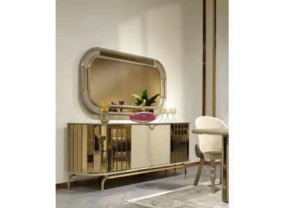 Designer Sideboard Gold Beige Mirror Wood Sideboard Design Furniture Console