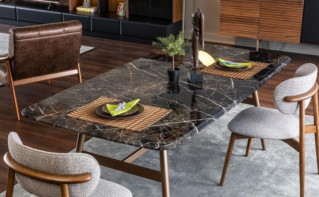 Dining room table Dining table Table Dining corner Marble Black Dining room Design