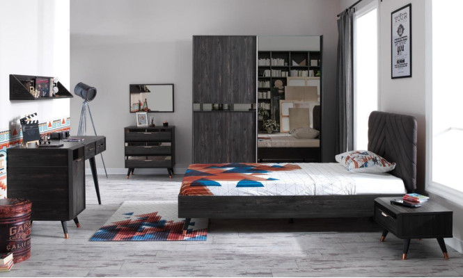 Luxurious Modern Bedroom Set Stylish Wardrobe Bed Set 7-piece new