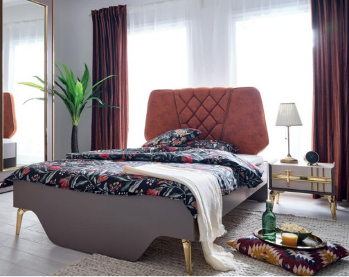 Luxurious modern bedroom furniture set bed bedside table desk new
